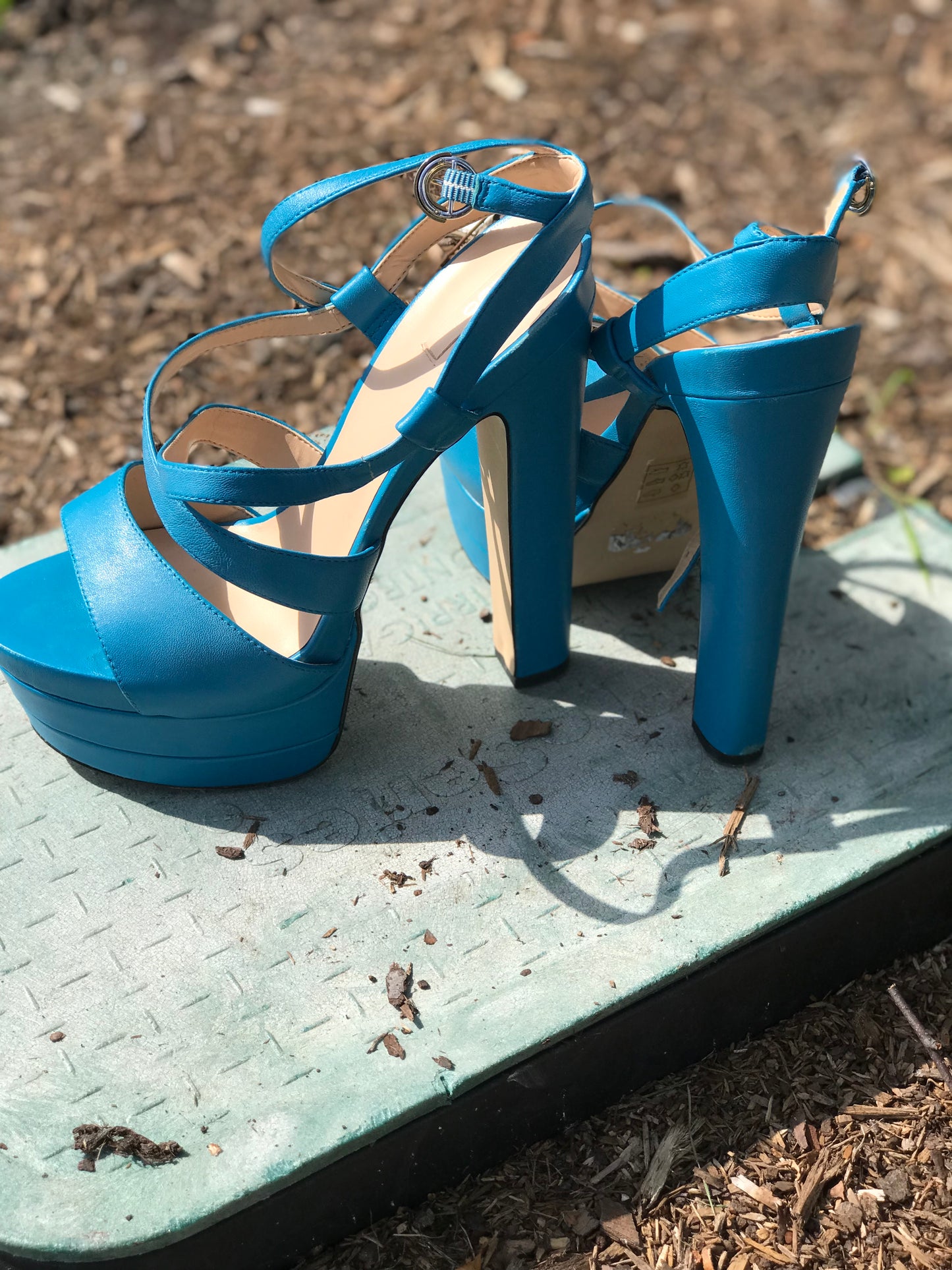 Aldo Turquoise Leather Platform